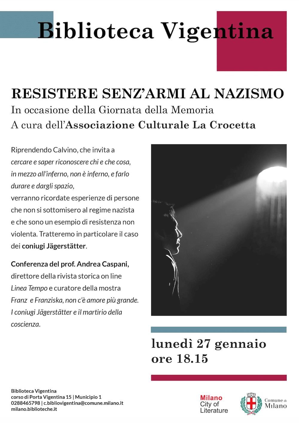 Featured image for “Firenze: Resistere senz’armi al nazismo. Giornata della Memoria”