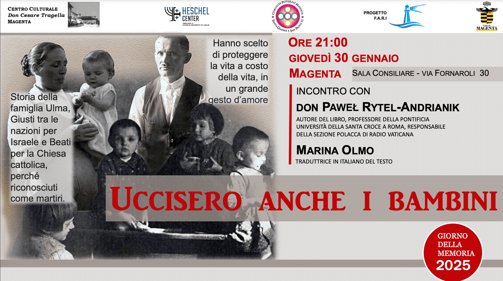 Featured image for “Magenta (Mi): Storia della famiglia ULMA. Giorno della Memoria 2025”