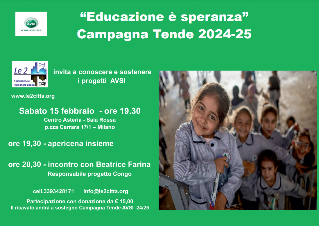 Featured image for “Milano: Educazione è speranza. Tende AVSI”