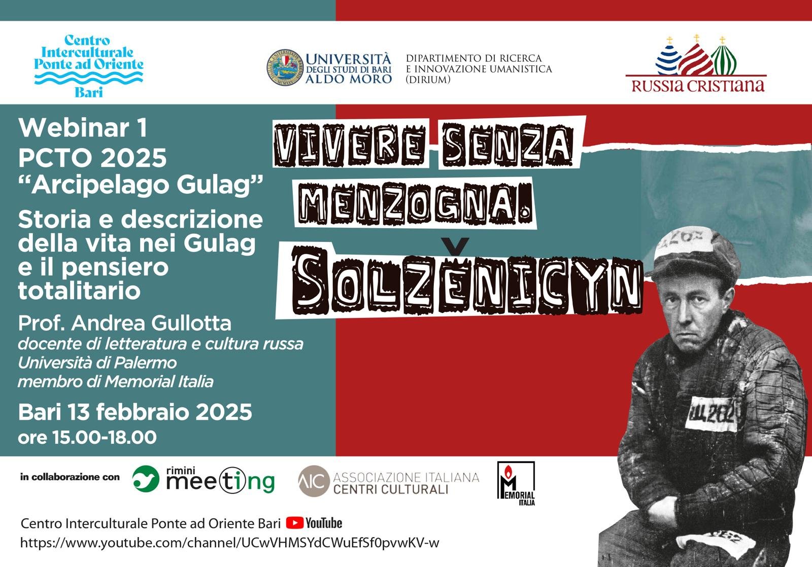 Featured image for “Bari: Vivere senza menzogna. Solzenicyn, Arcipelago Gulag”