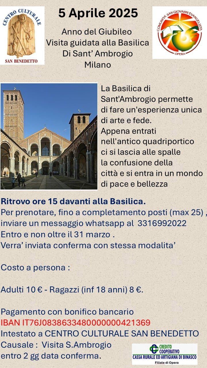 Featured image for “Opera (Mi): Anno del Giubileo, visita guidata alla Basilica di Sant’Ambrogio”