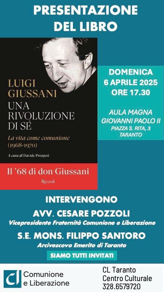 Featured image for “Taranto: Presentazione del libro “Una rivoluzione di sè””