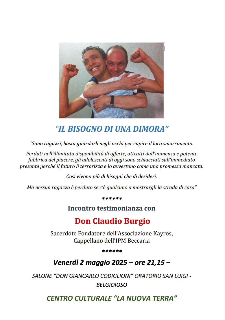 Featured image for “Belgioioso (Pv): Il bisogno di una dimora. Nessun ragazzo è perduto..”