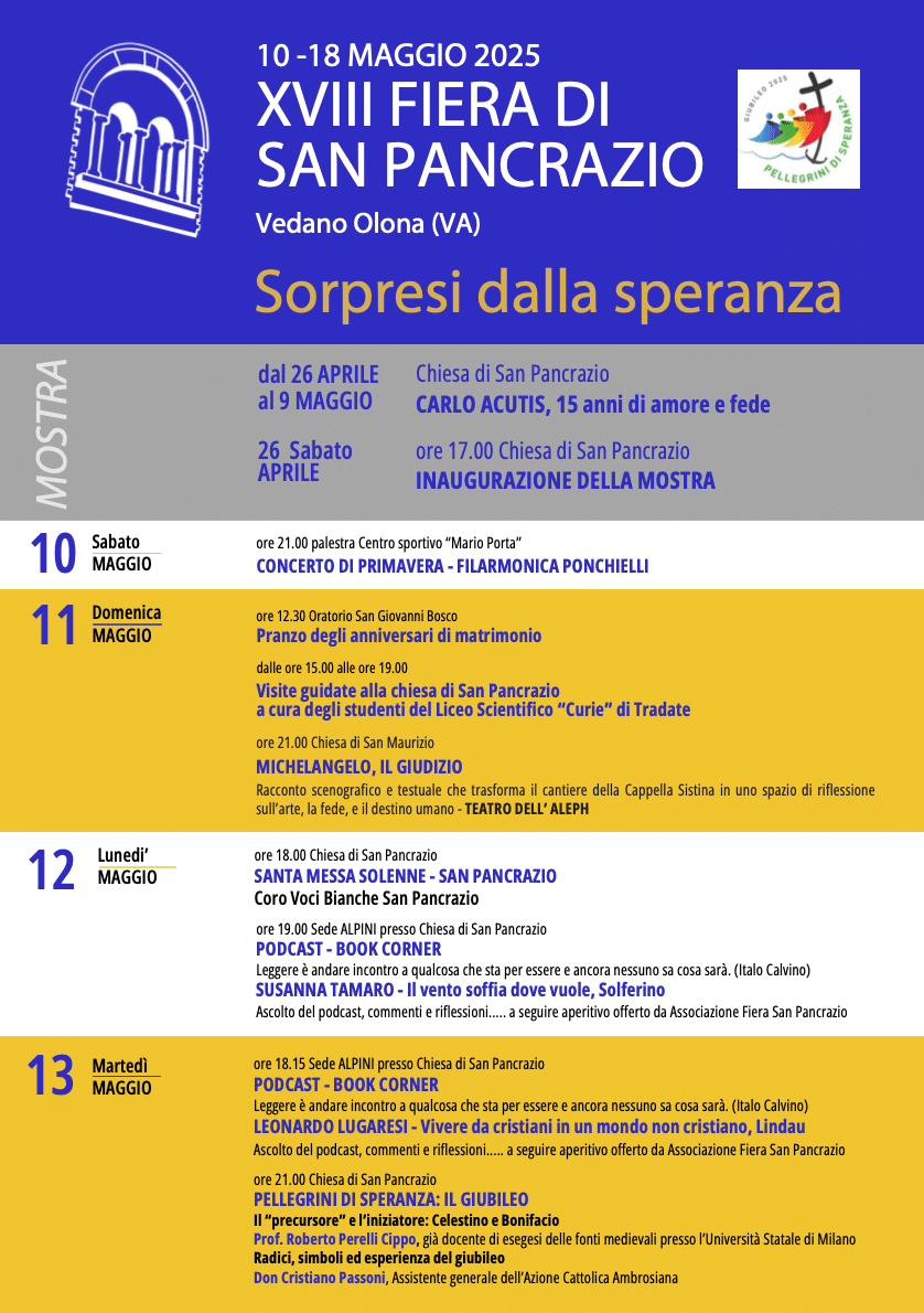 Featured image for “Vedano Olona (Va): XVIII Fiera di San Pancrazio. Sorpresi dalla speranza”