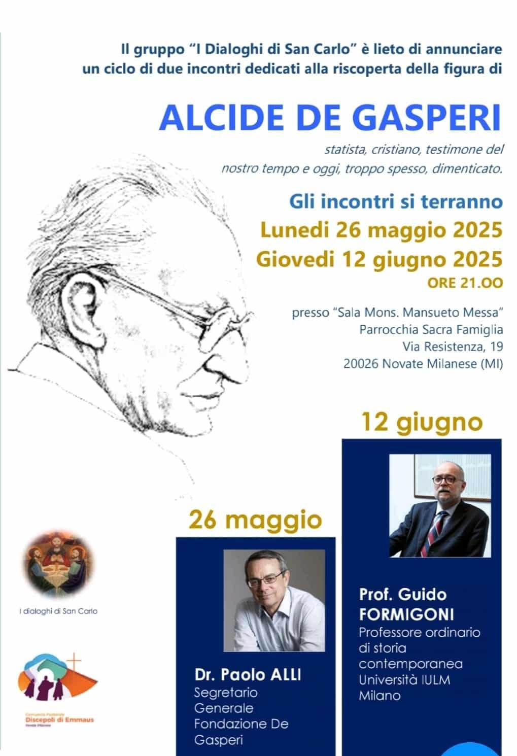 Featured image for “Novate Milanese: Alcide De Gasperi, statista, cristiano, testimone del nostro tempo…”