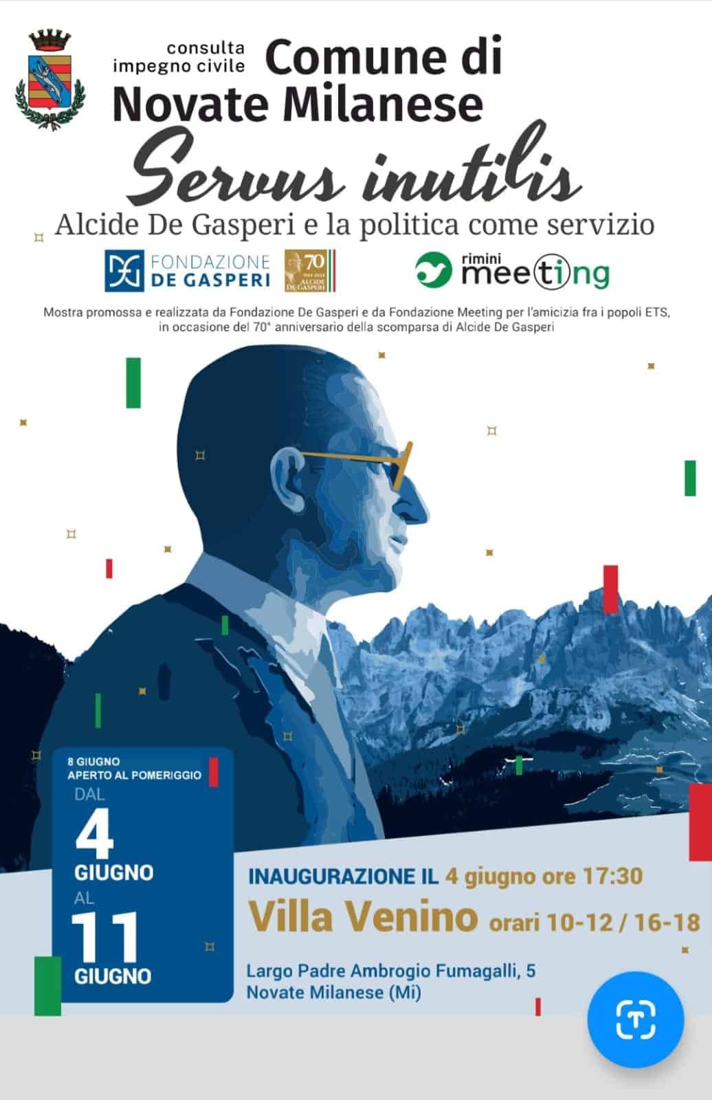 Featured image for “Novate Milanese: Servus inutilis. Alcide De Gasperi e la politica come servizio”
