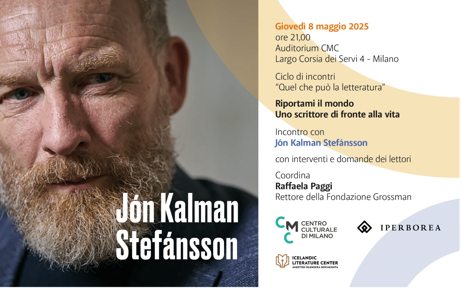Featured image for “Milano: Jón Kalman Stefánsson. Riportami il mondo”