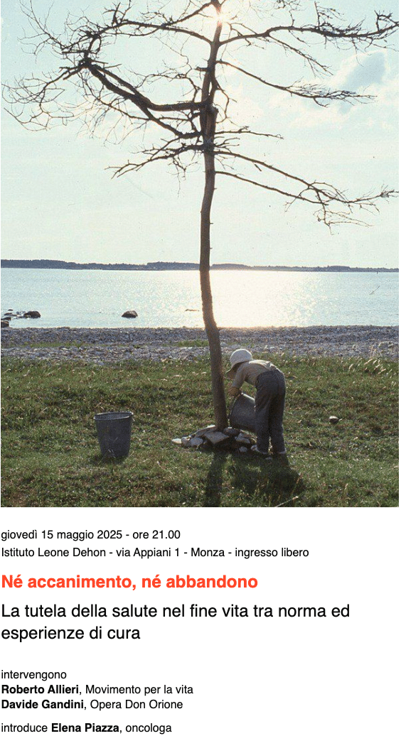 Featured image for “Monza: La tutela della salute nel fine vita tra norma ed esperienze di cura”