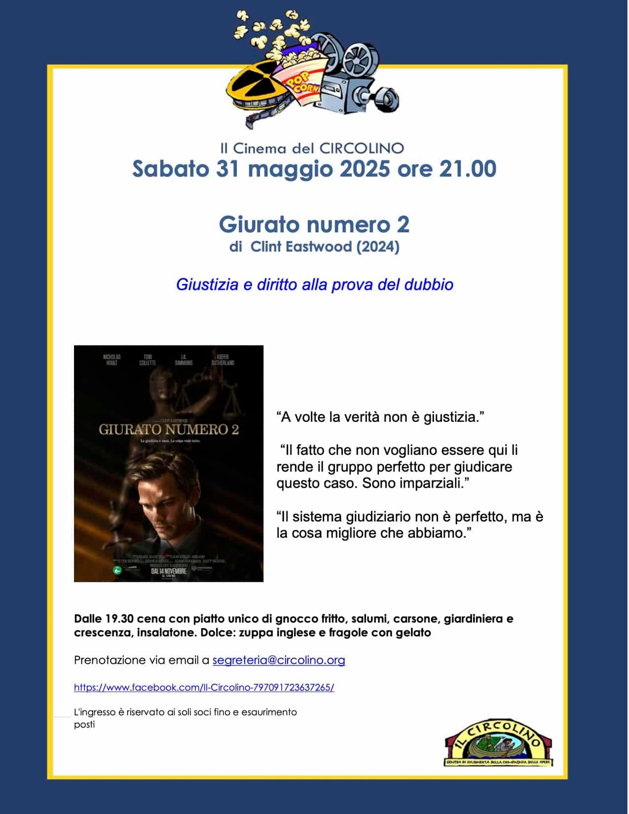 Featured image for “Milano: Giurato numero 2 di Clint Eastwood”