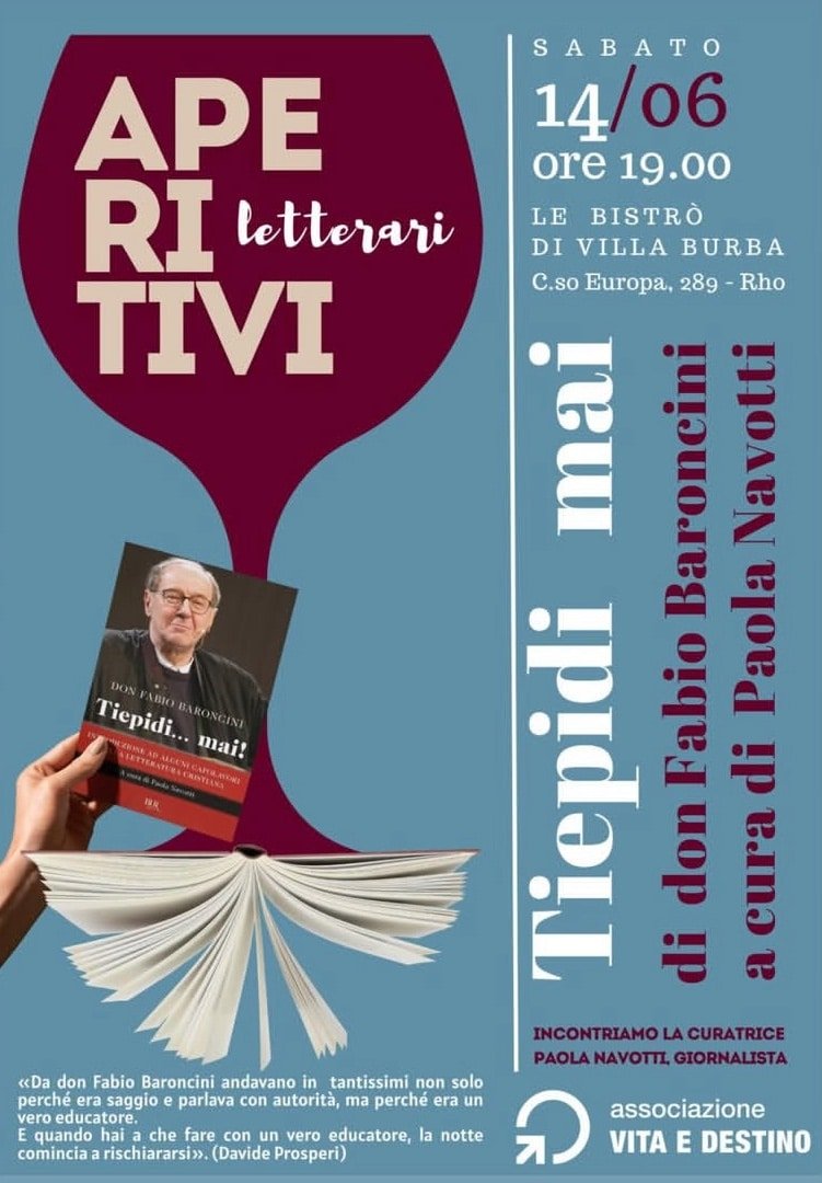Featured image for “Rho (Mi): Aperitivi letterari. Tiepidi…mai! di don Fabio Baroncini”