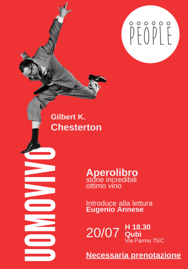 Featured image for “Torino: AperoLibro “Uomovivo”,  Gilbert K. Chesterton”