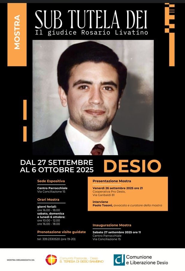 Featured image for “Desio(MB): Sub tutela Dei Il giudice Rosario Livatino”