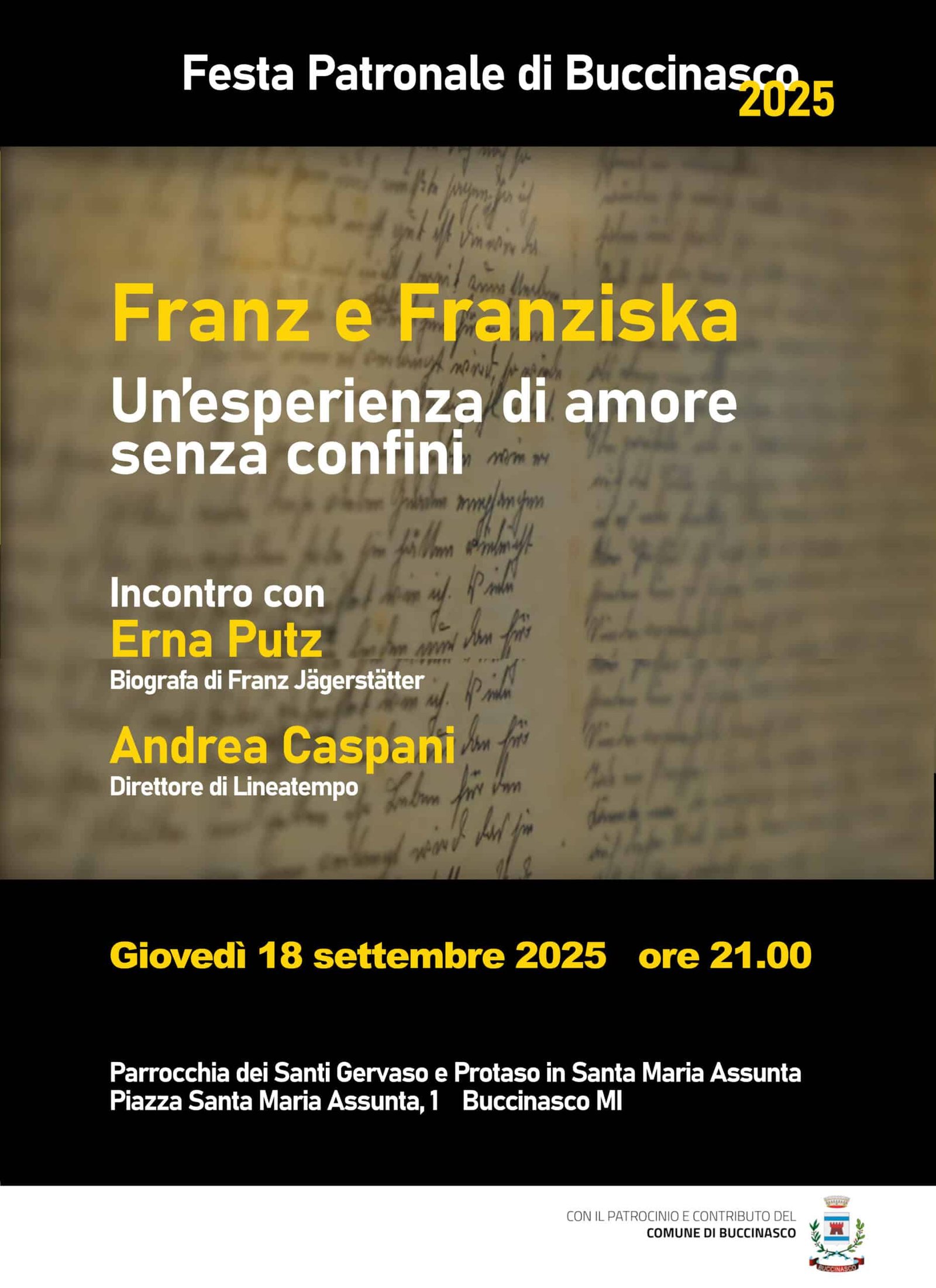 Featured image for “Buccinasco (Mi): Franz e Franziska. Un’esperienza di amore senza confini”