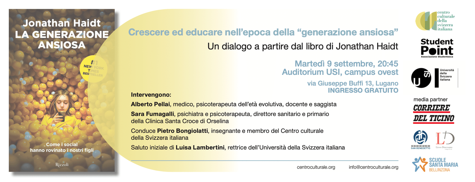 Featured image for “Lugano: Crescere ed educare nell’epoca della “generazione ansiosa””