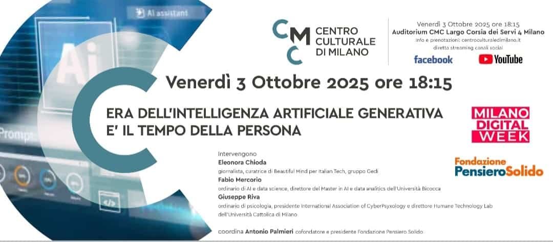 Featured image for “Milano: Era dell’intelligenza artificiale generativa. È il tempo della persona”