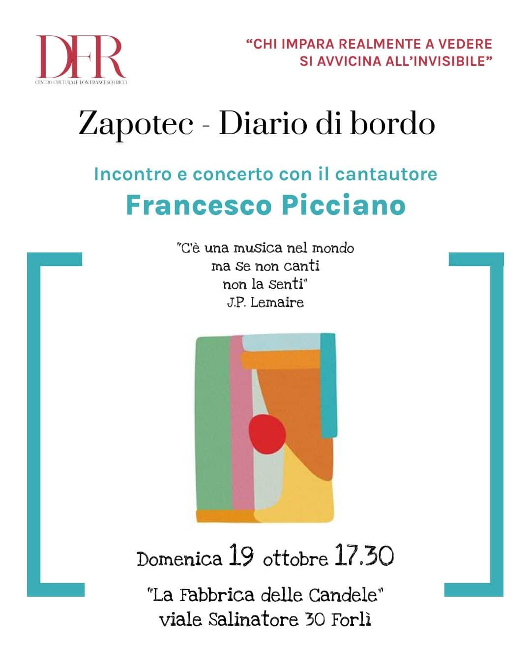 Featured image for “Forlì: Incontro-concerto con il cantautore Francesco Picciano”