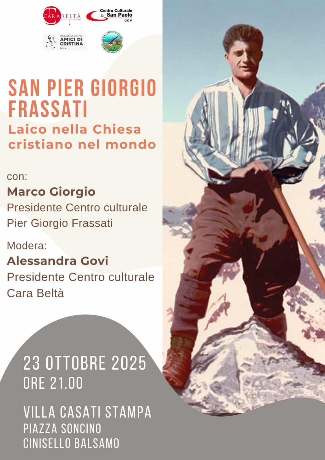Featured image for “Cinisello Bl (Mi): San Pier Giorgio Frassati. Laico nella Chiesa, cristiano nel mondo”