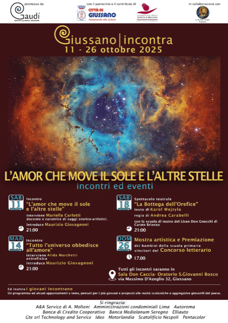 Featured image for “Giussano (MB):”L’amor che move il sole e l’altre stelle”. Mostra artistica”
