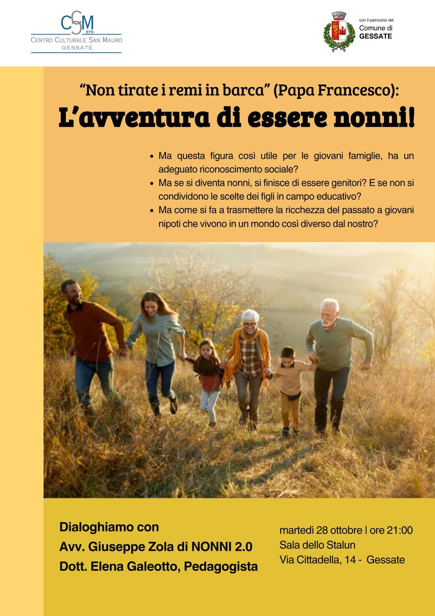 Featured image for “Gessate (Mi): Non tirate i remi in barca. L’avventura di essere nonni”