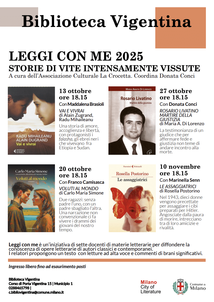 Featured image for “Milano: Leggi con me 2025. Storie di vite intensamente vissute”