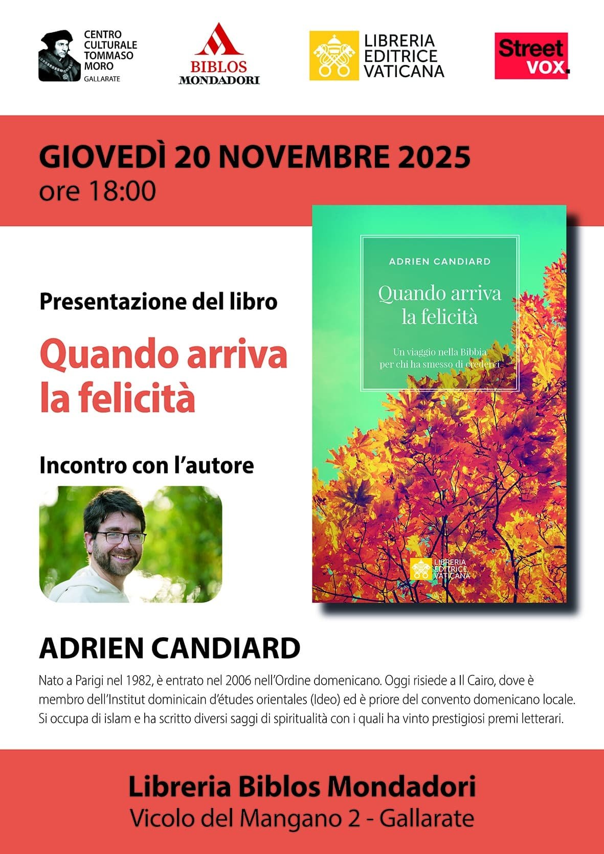 Featured image for “Gallarate (Va): Presentazione del libro “Quando arriva la felicità””