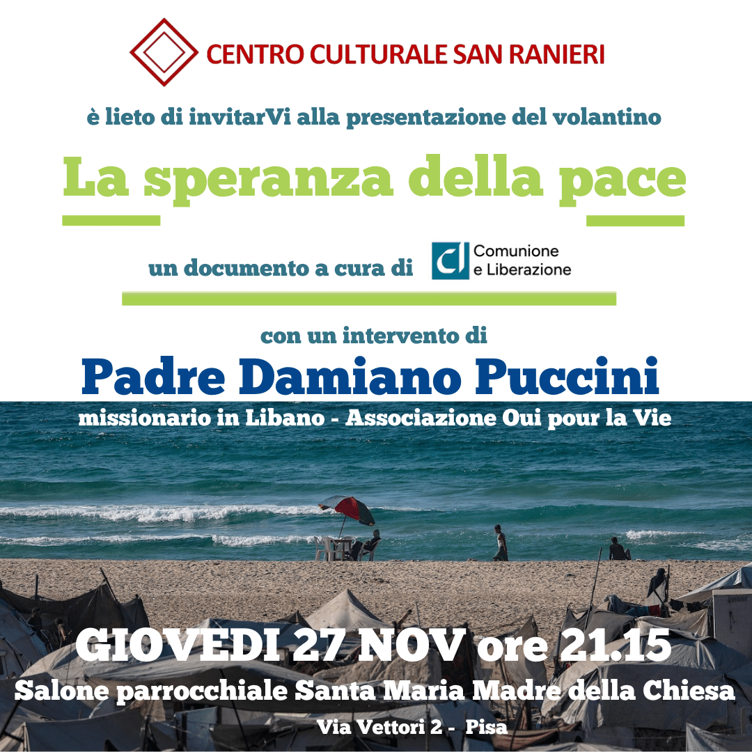 Featured image for “Pisa: La speranza della pace con Padre Damiano Puccini”