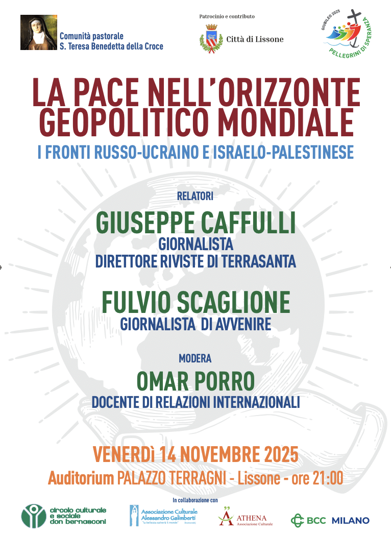 Featured image for “Lissone (MB): La pace nell’orizzonte geopolitico mondiale”