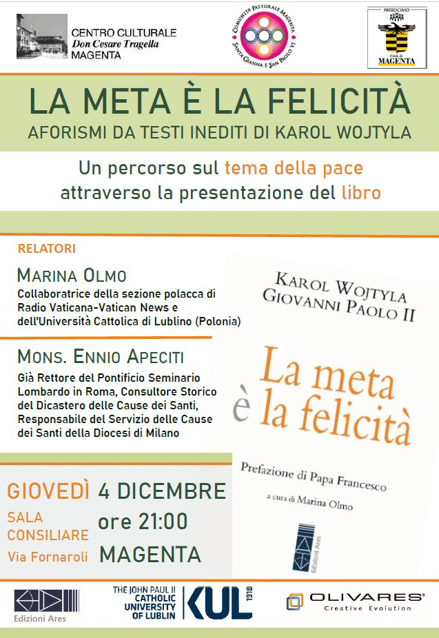 Featured image for “Magenta: La meta è la felicità. Aforismi da testi inediti di Karol Wojtyla”