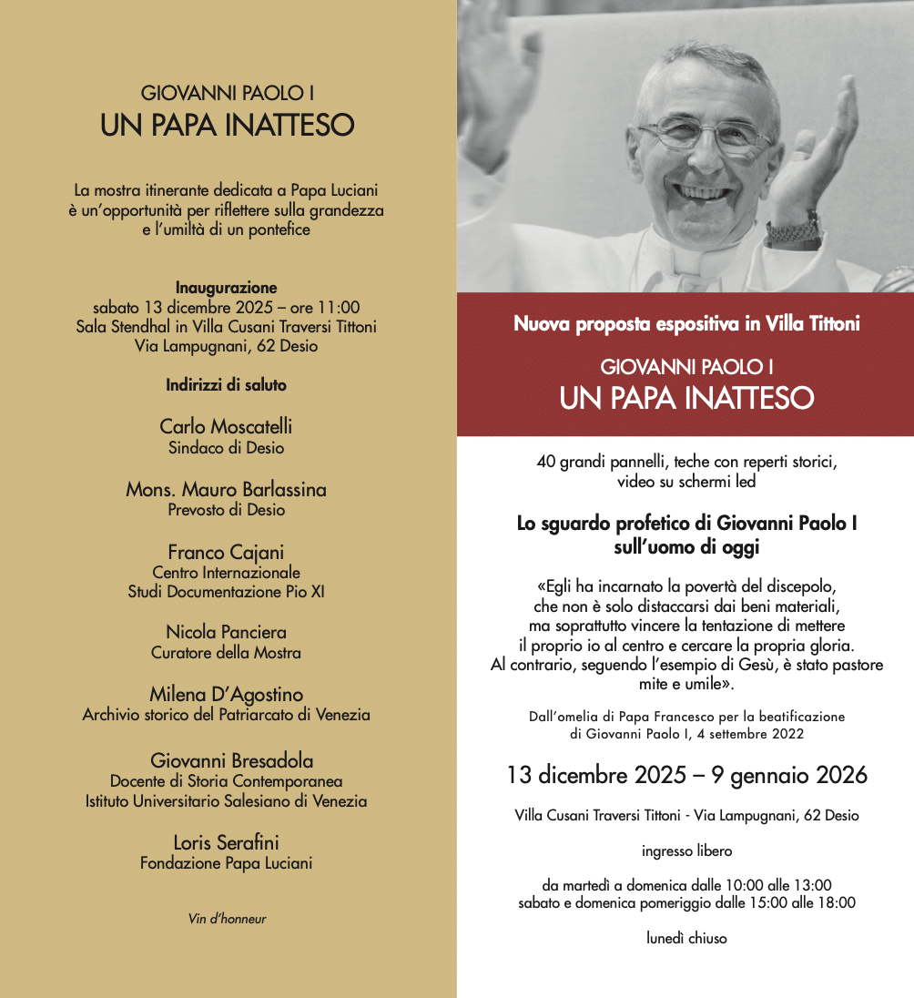 Featured image for “Desio (MB): Giovanni Paolo I. Un Papa inatteso”