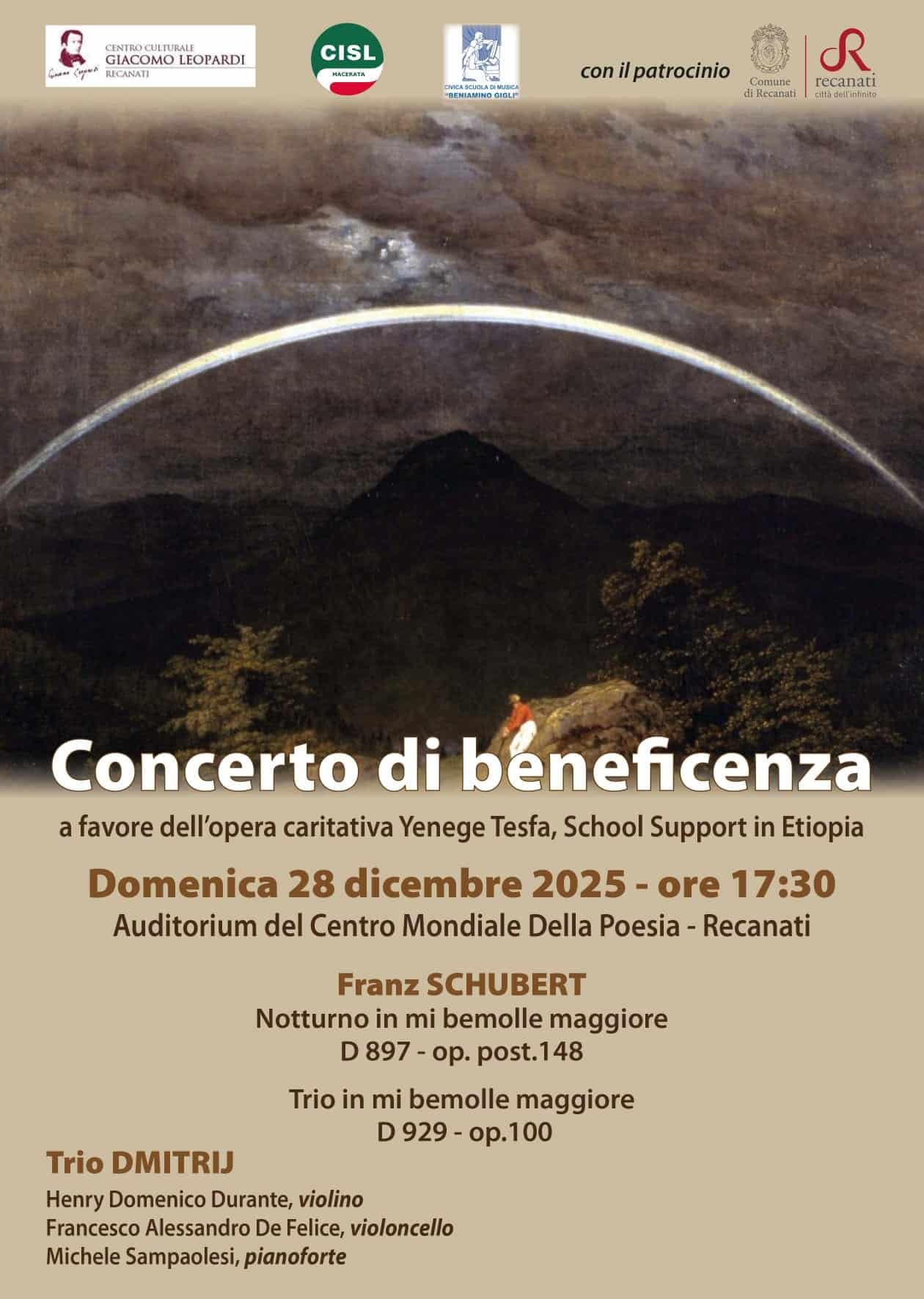Featured image for “Recanati: Concerto a favore dell’opera caritativa Yenege Tesfa”