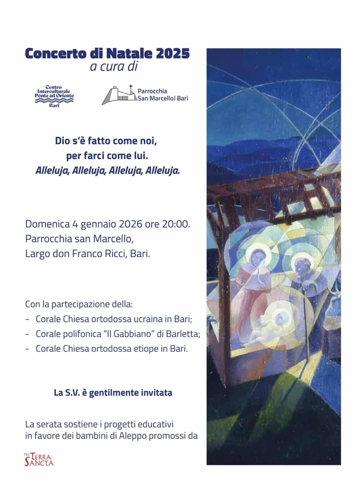 Featured image for “Bari: Concerto di Natale in favore dei bambini di Aleppo”