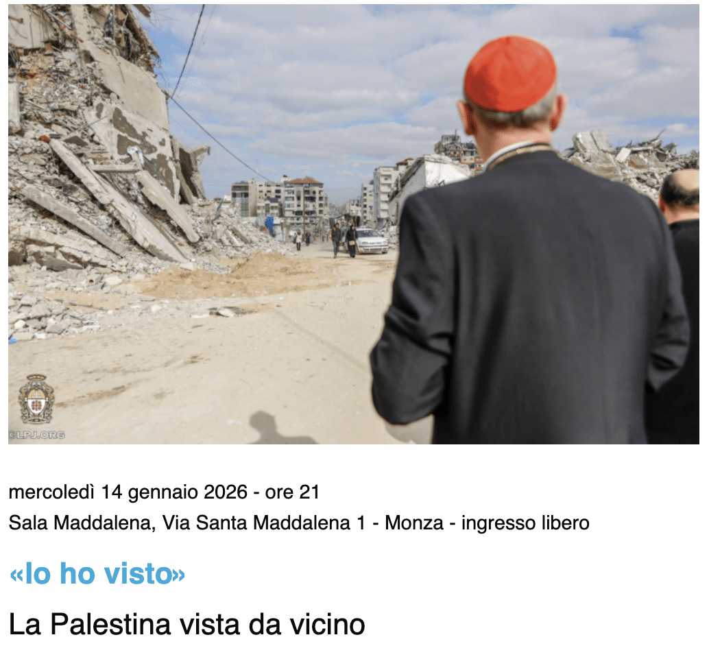 Featured image for “Monza: «Io ho visto». La Palestina vista da vicino”