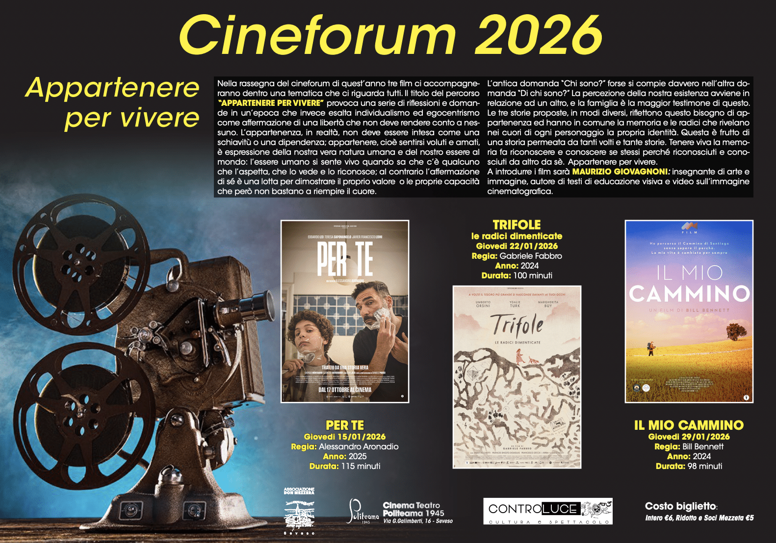 Featured image for “Seveso: “Appartenere per Vivere”. Cineforum 2026”