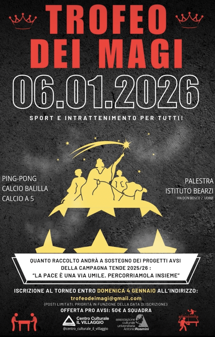 Featured image for “Udine: Trofeo dei Magi a favore delle Tende Avsi”