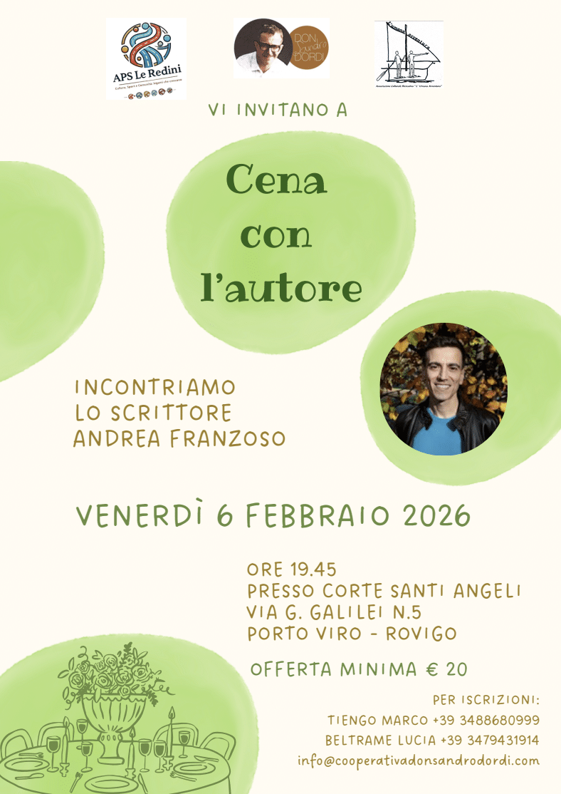 Featured image for “Porto Viro (Ro): Incontro con lo scrittore Andrea Franzoso”