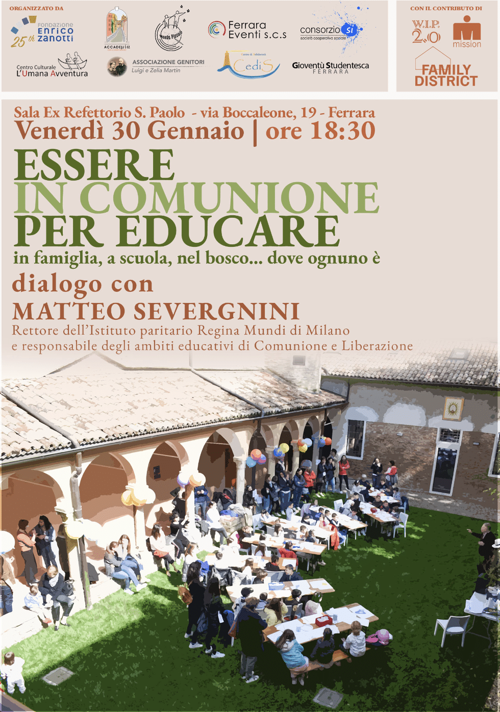 Featured image for “Ferrara: Essere in comunione per educare”