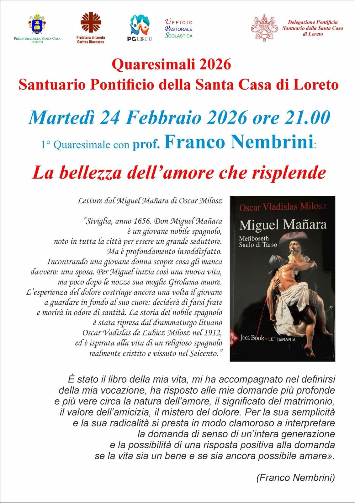 Featured image for “Loreto: La bellezza dell’amore che risplende”