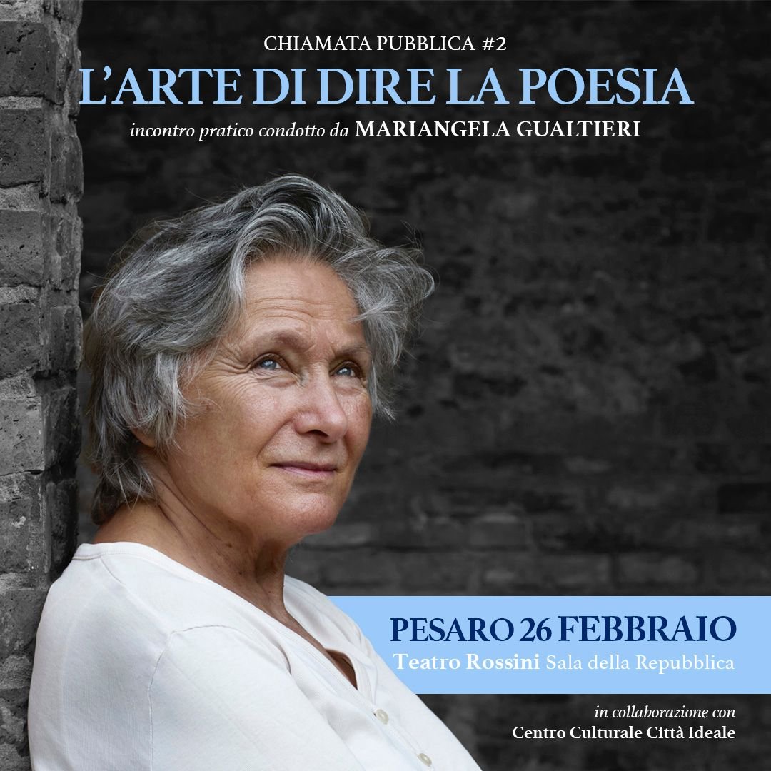 Featured image for “Pesaro: Una chiamata pubblica alla lettura di poesia, guidata da Mariangela Gualtieri”
