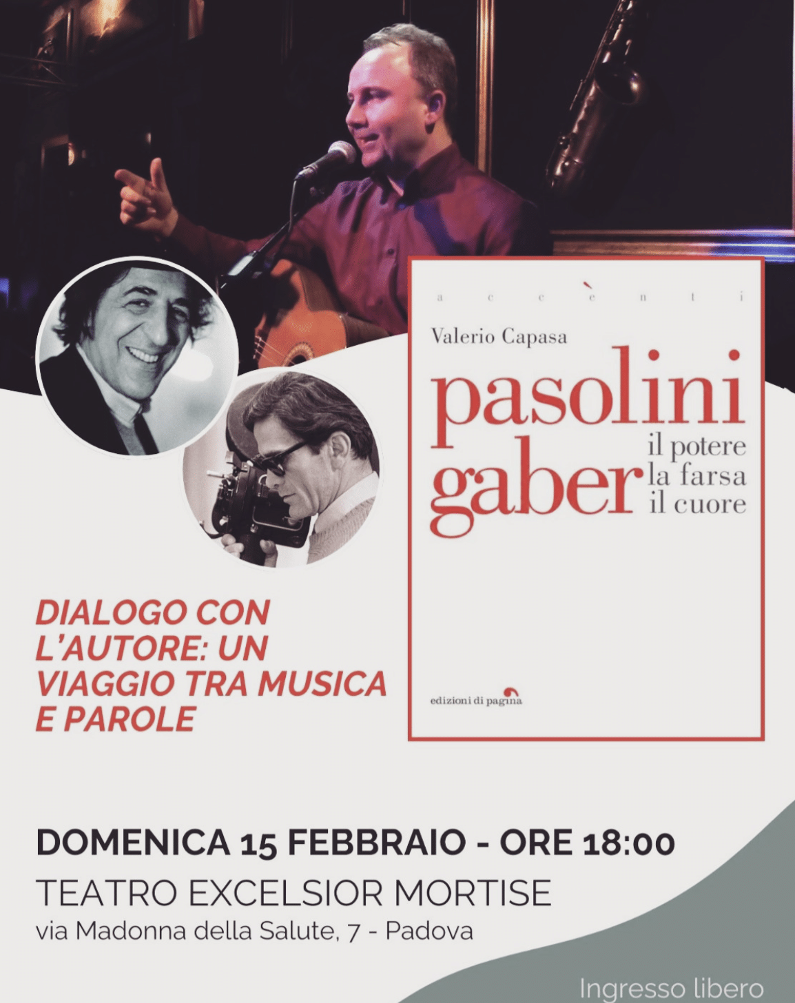 Featured image for “Padova: In viaggio fra musica e parole. Pasolini-Gaber”