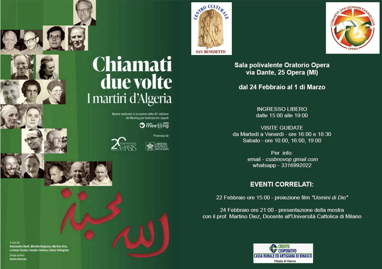 Featured image for “Opera (Mi): Chiamati due volte. I martiri di Algeria Mostra #meeting25”