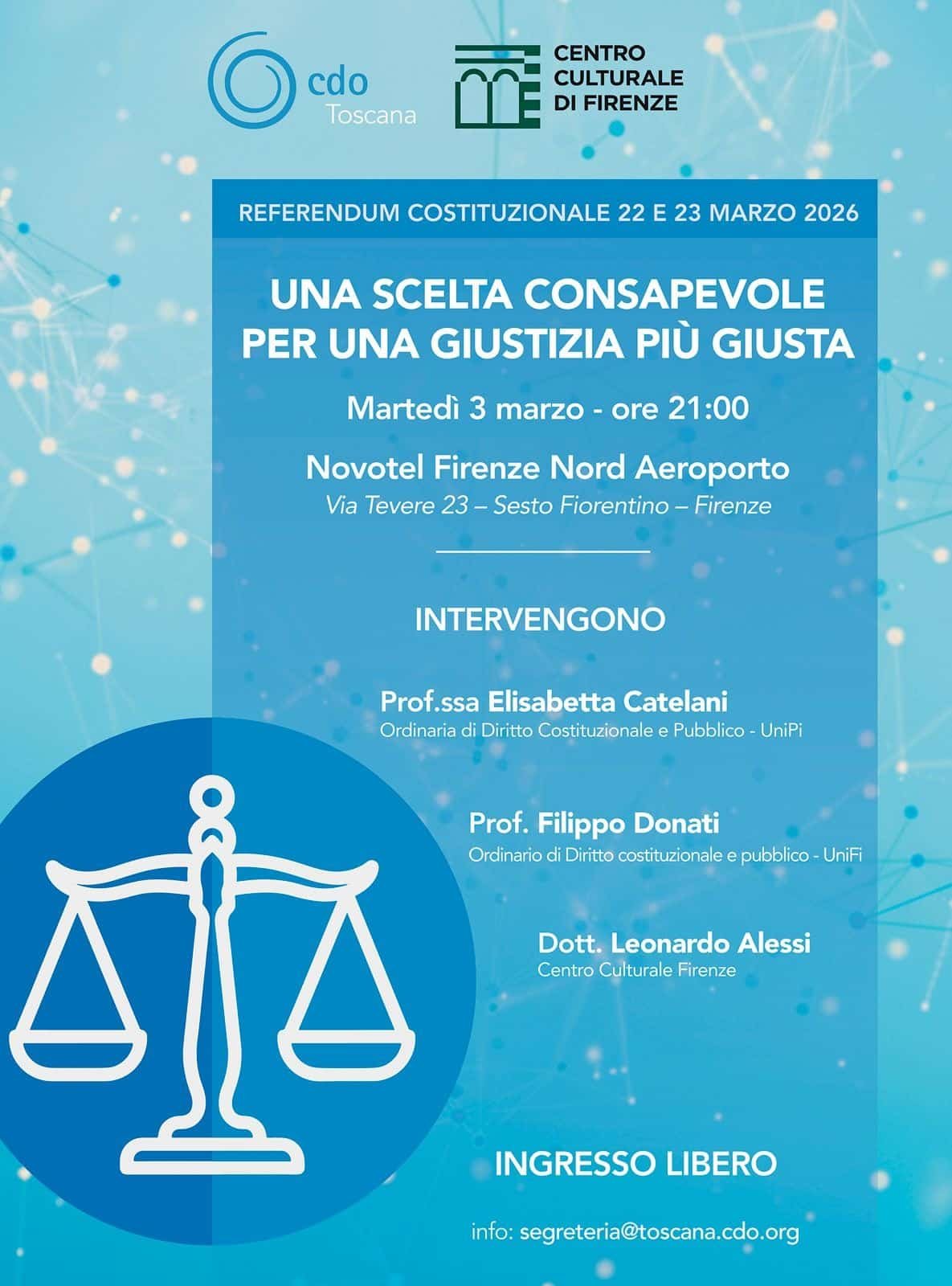 Featured image for “Firenze: Una scelta consapevole per una giustizia più giusta. Referendum Costituzionale 2026”