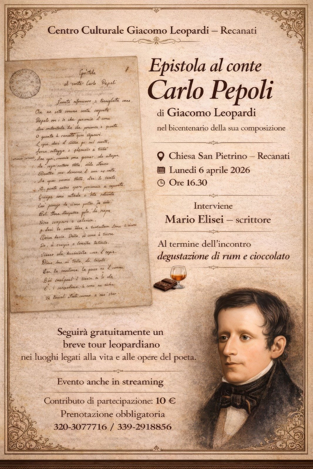 Featured image for “Recanati: Epistola al conte Carlo Pepoli di Giacomo Leopardi”