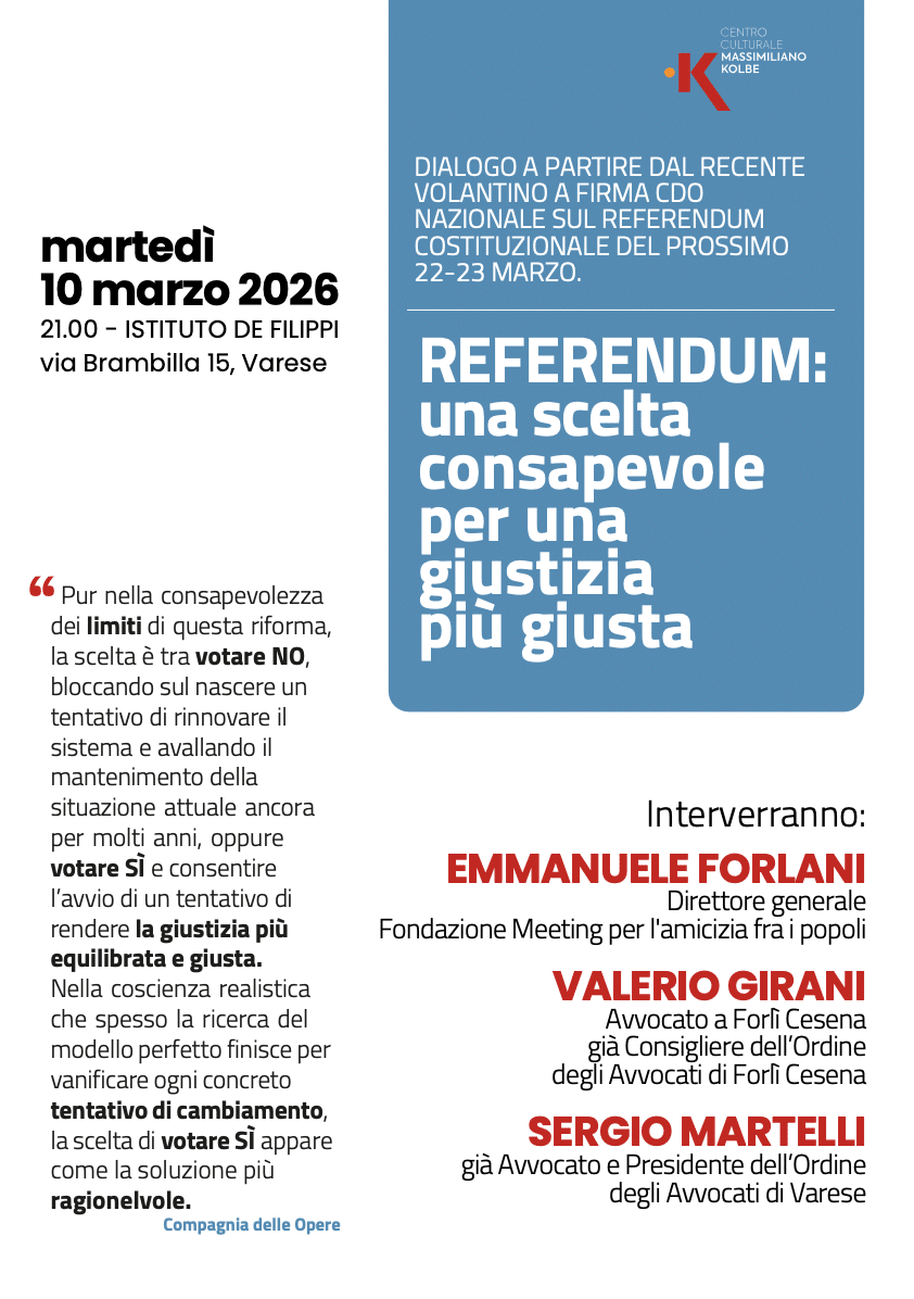 Featured image for “Varese: Una scelta consapevole per una giustizia più giusta. Referendum 2026”