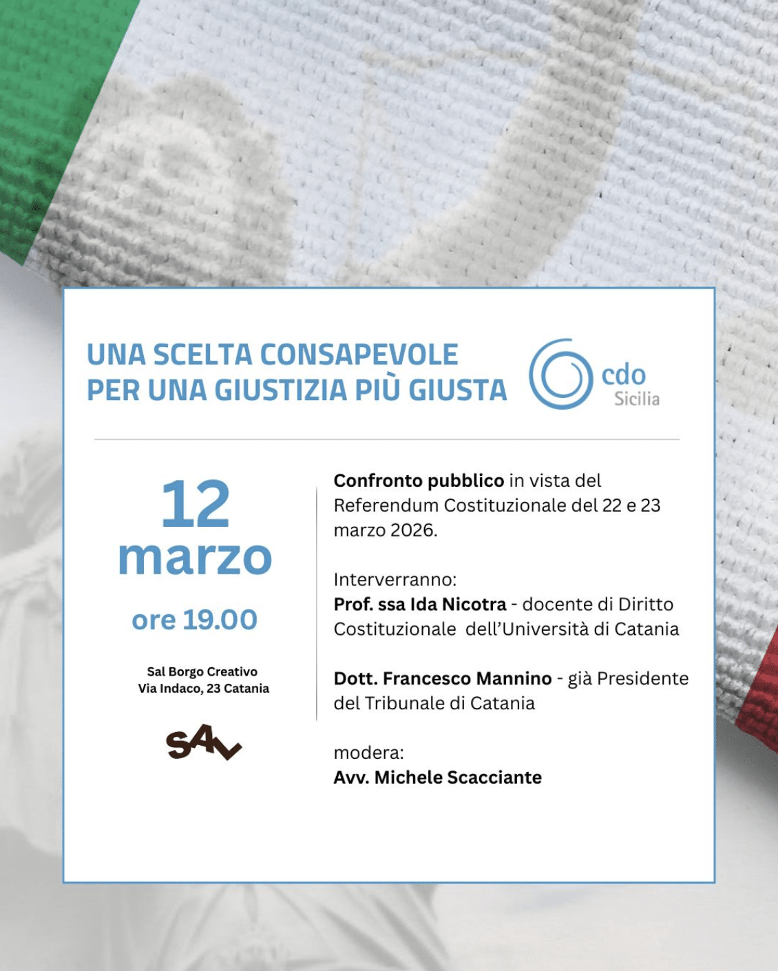 Featured image for “Catania: Una scelta consapevole per una giustizia più giusta”