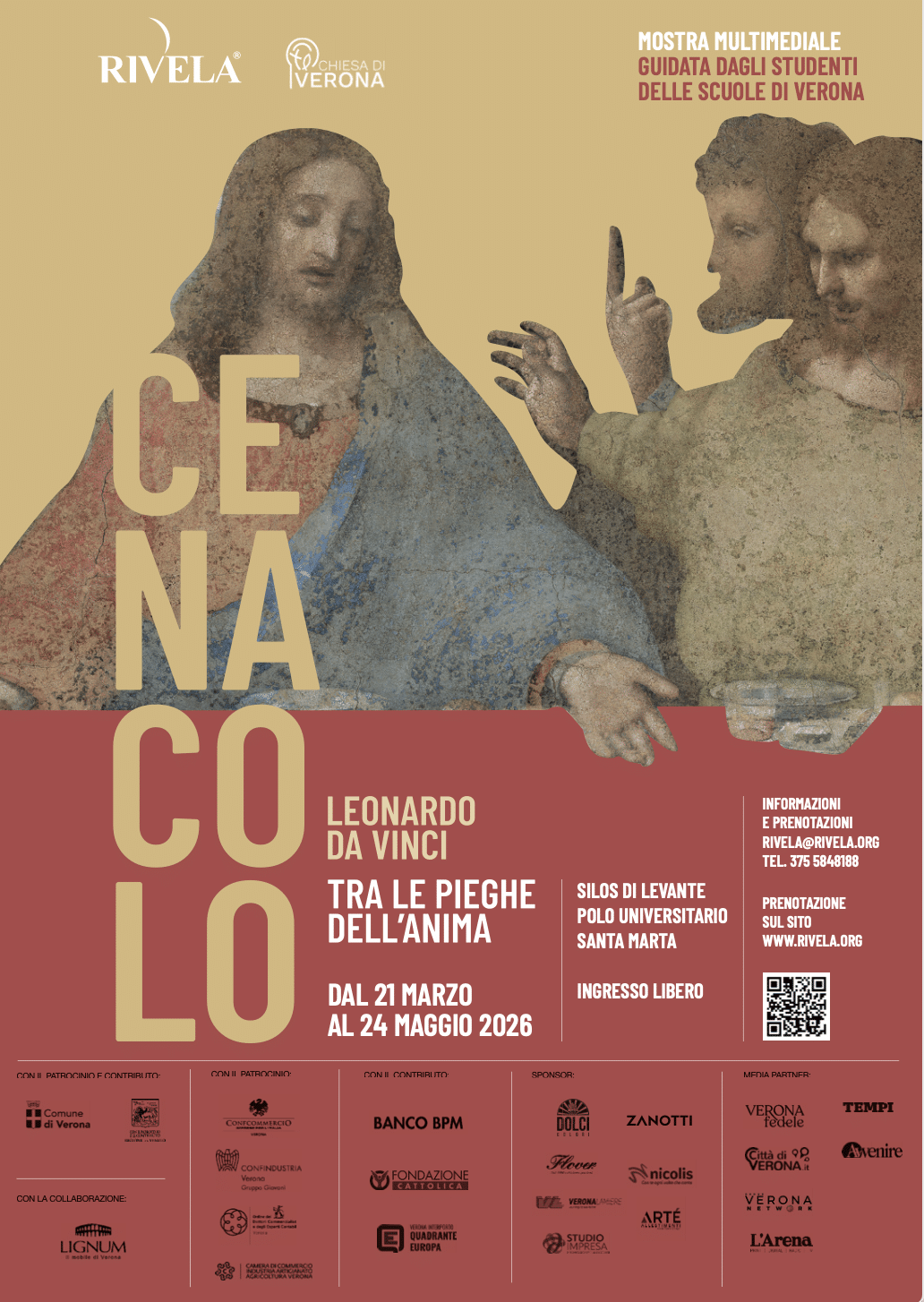 Featured image for “Verona: Cenacolo. Leonardo Da Vinci, tra le pieghe dell’anima”