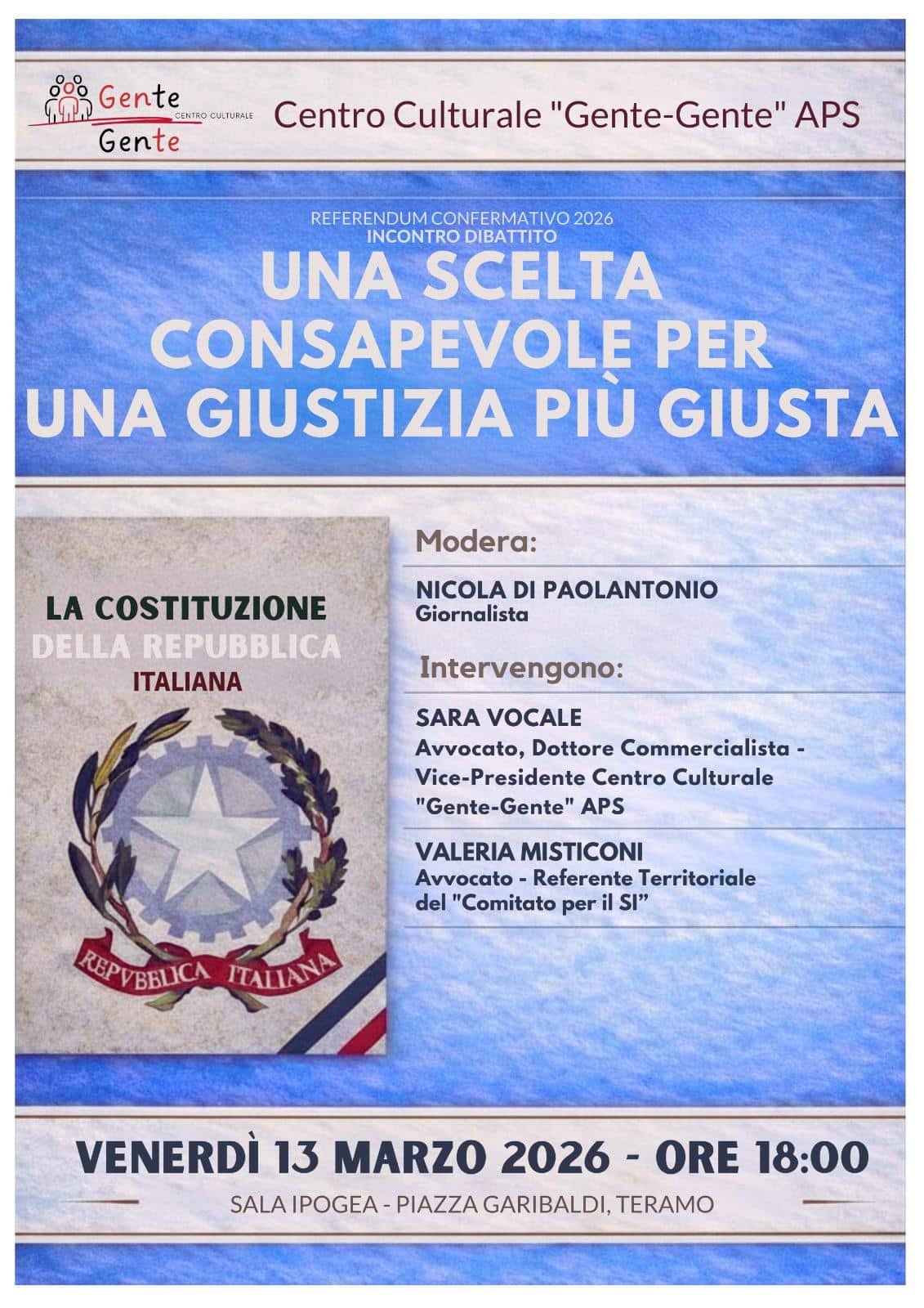 Featured image for “Teramo: Una scelta consapevole per una giustizia più giusta”