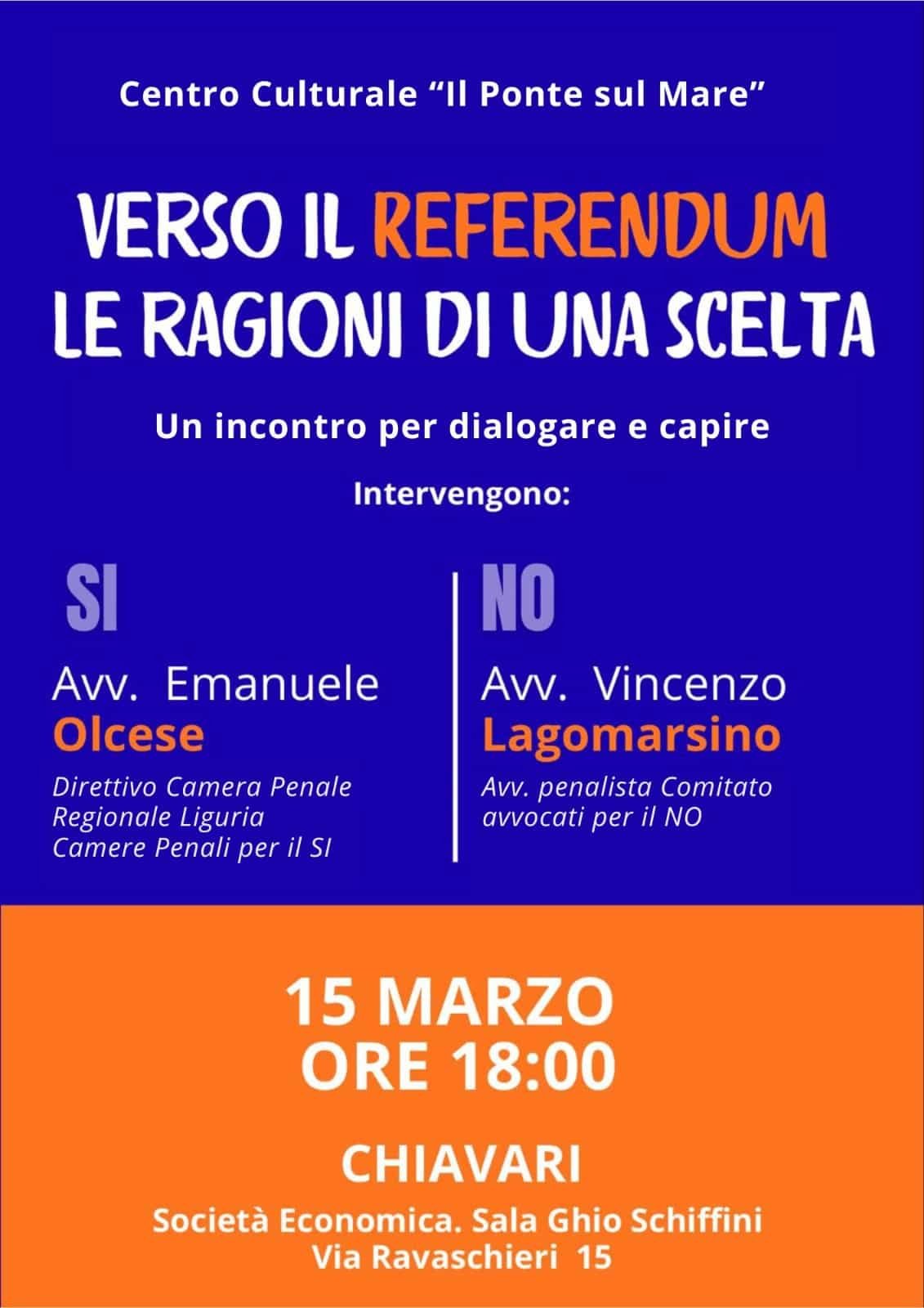 Featured image for “Chiavari: Verso il Referendum. La ragioni di una scelta”