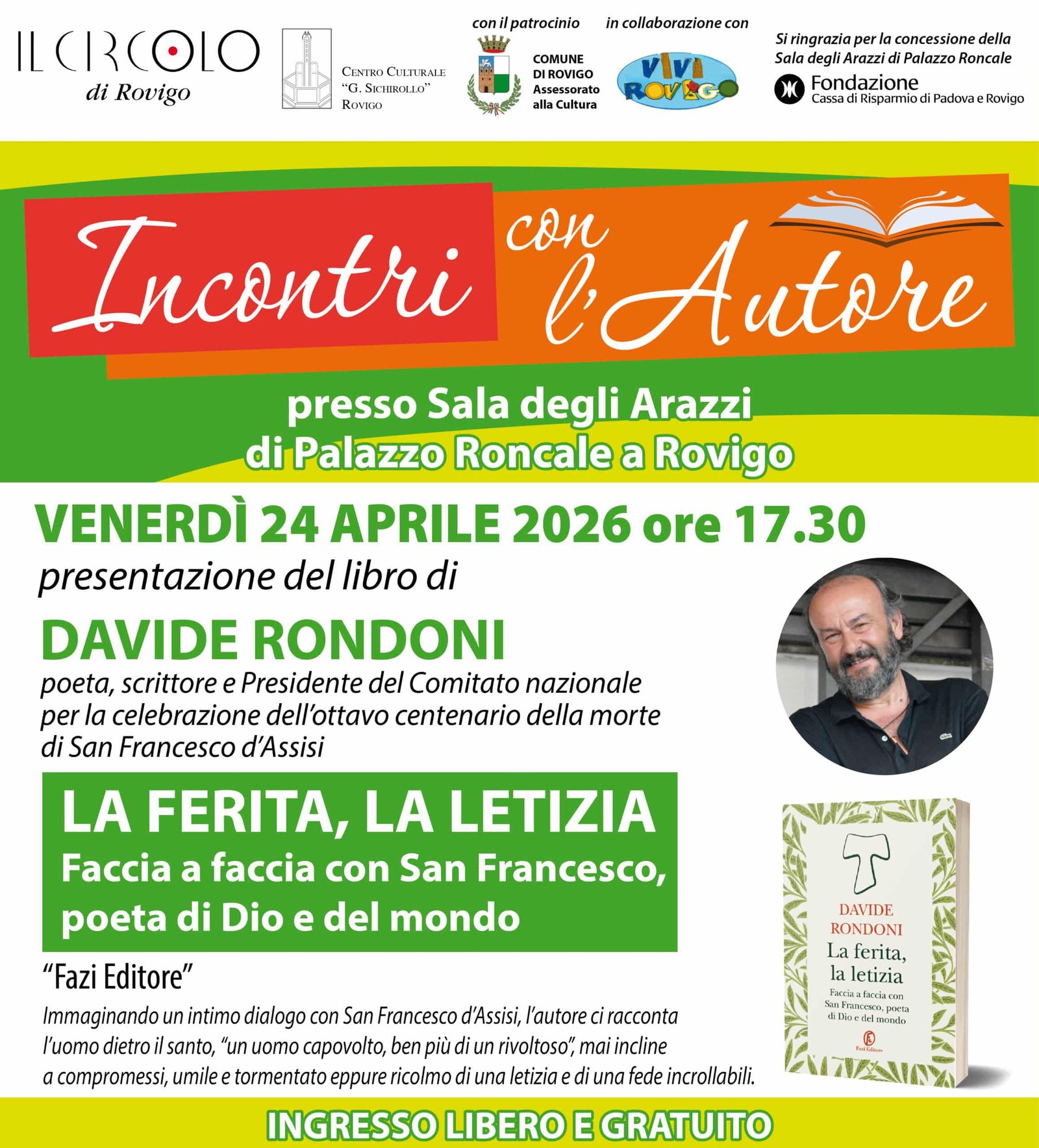 Featured image for “Rovigo: La ferita, la letizia. Faccia a faccia con San Francesco..”