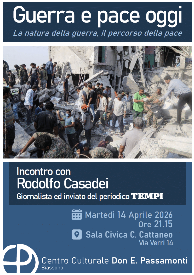 Featured image for “Biassono (MB): Guerra e pace oggi. La natura della guerra, il percorso della pace”