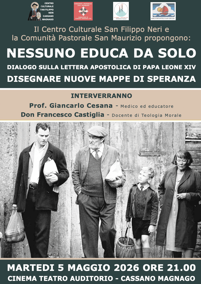 Featured image for “Cassano Magnago: Nessuno educa da sola. Dialogo sulla lettera apostolica di Papa Leone XIV”